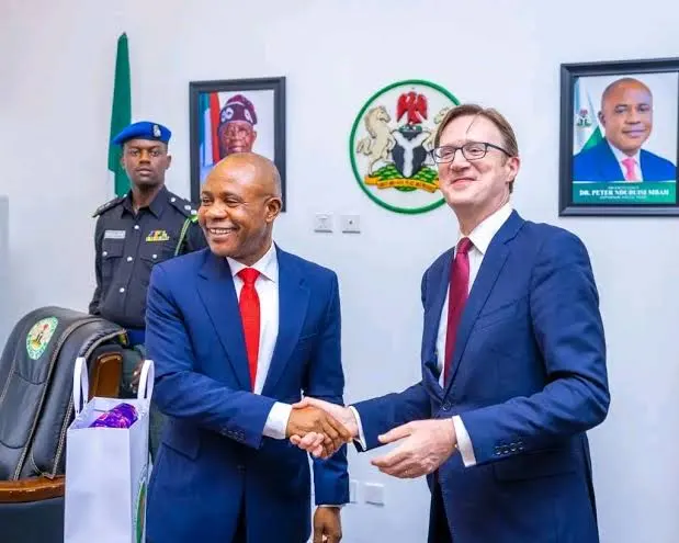 A photo of Governor Mbah and the UK High Commissioner at their June meeting