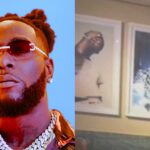 Burna boy frames Davido and Wizkids picture in his home Beesreign Media