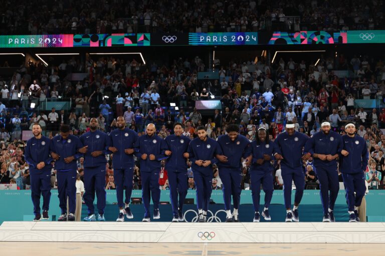 USA men basketball defeats France 9887 to clinch gold at Paris