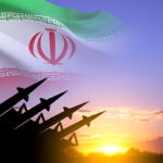 Iran flag with Missiles silhouettes Beesreign Media Iran flag with Missiles silhouettes