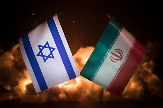 photo illustrating war between Israel and Iran